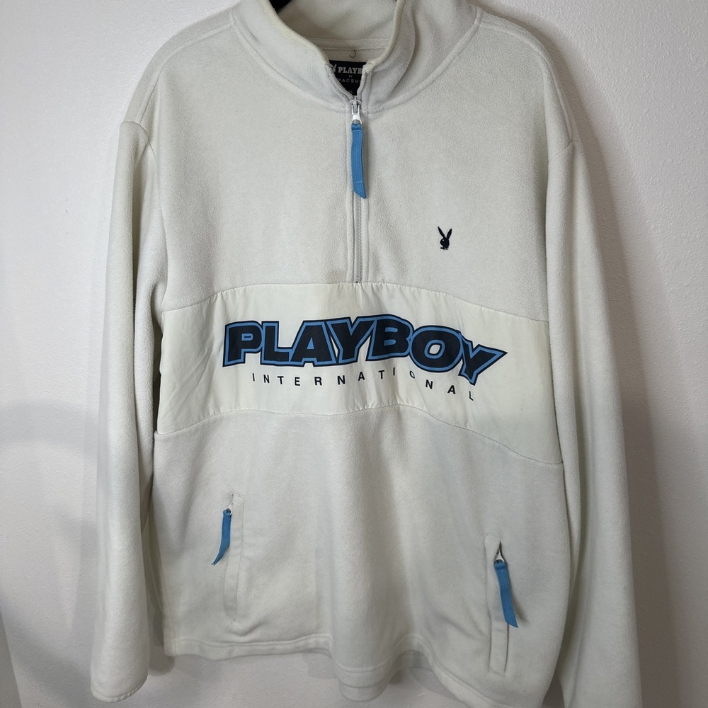 Playboy‎ by PacSun Logo Spellout Zipper Pullover Sweatshirt Men  Size Xl